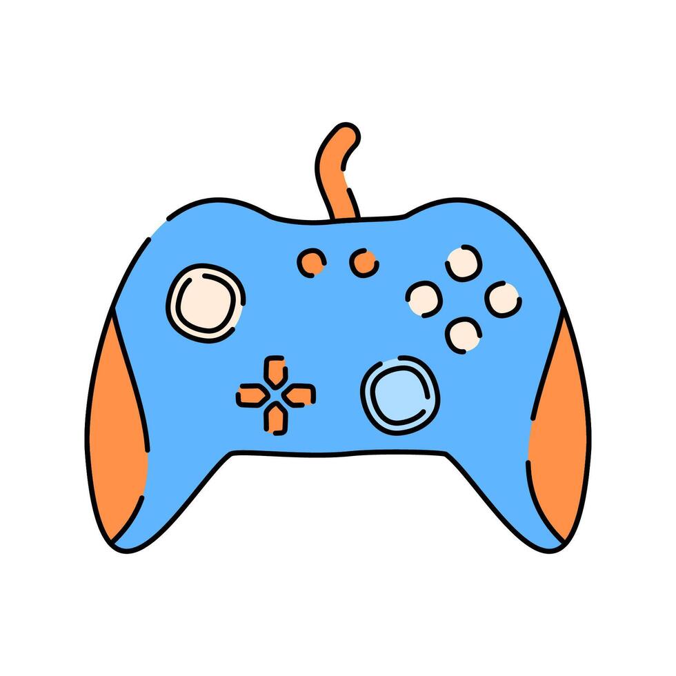 Game Controller Doodle style, console controller icon, great for gaming visuals, entertainment themes, and digital user interfaces. vector