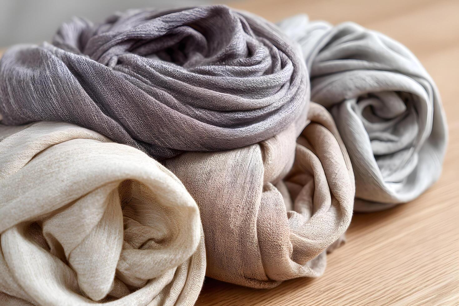 Soft fabric folds in neutral tones with a flowing texture photo