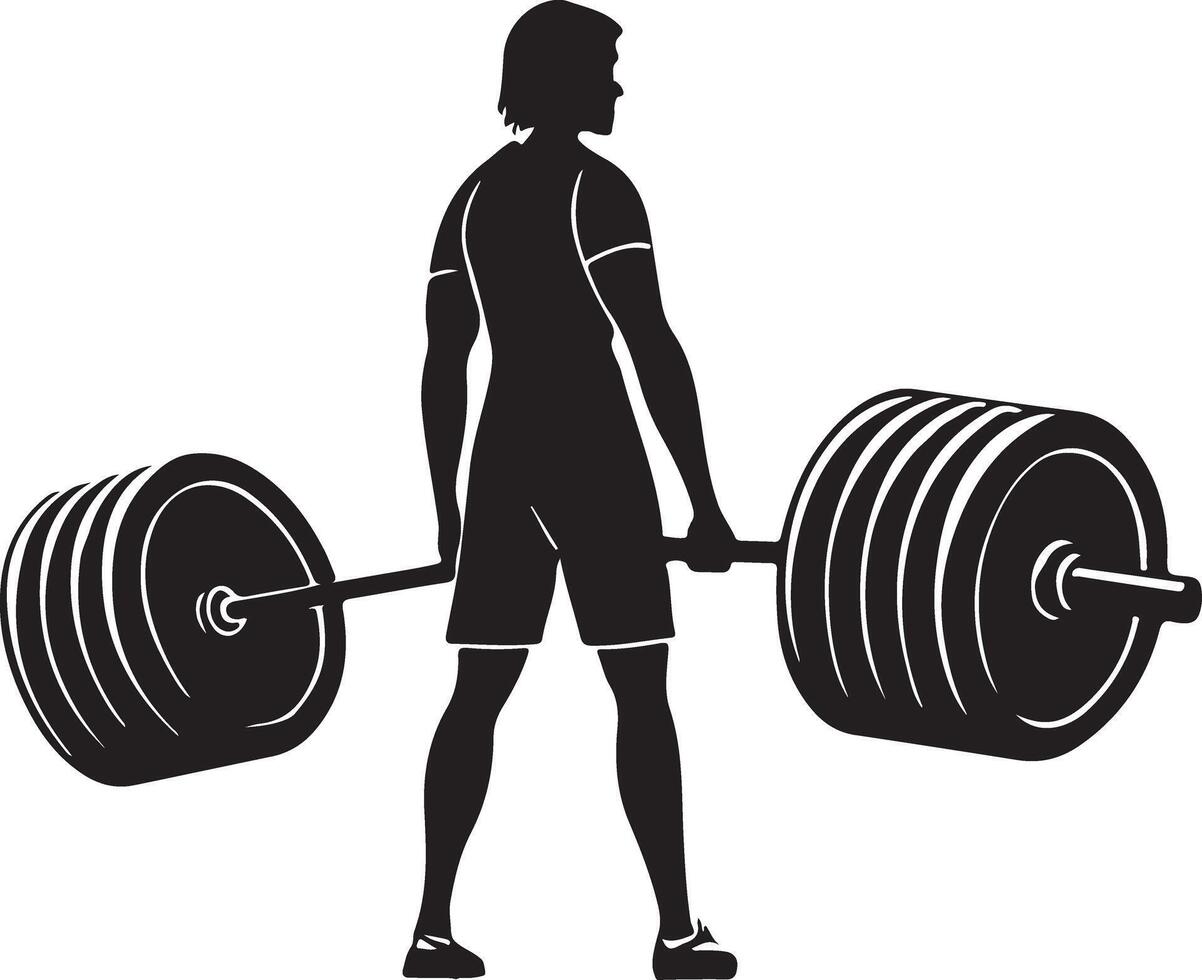 Heavy Deadlift Silhouette Gym Poster Design vector