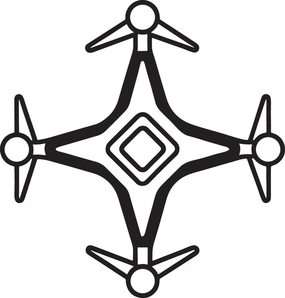 Minimal Drone Icon Line Style vector