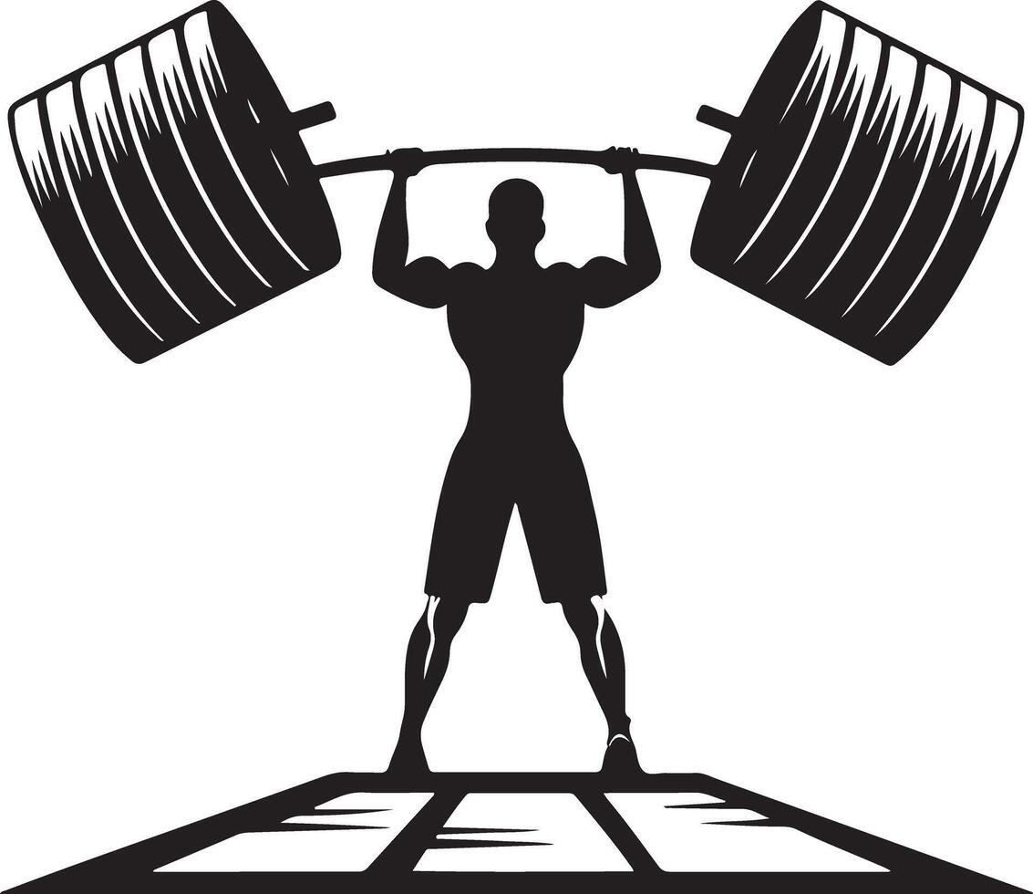 Gym Decor with Heavy Deadlift Illustration vector