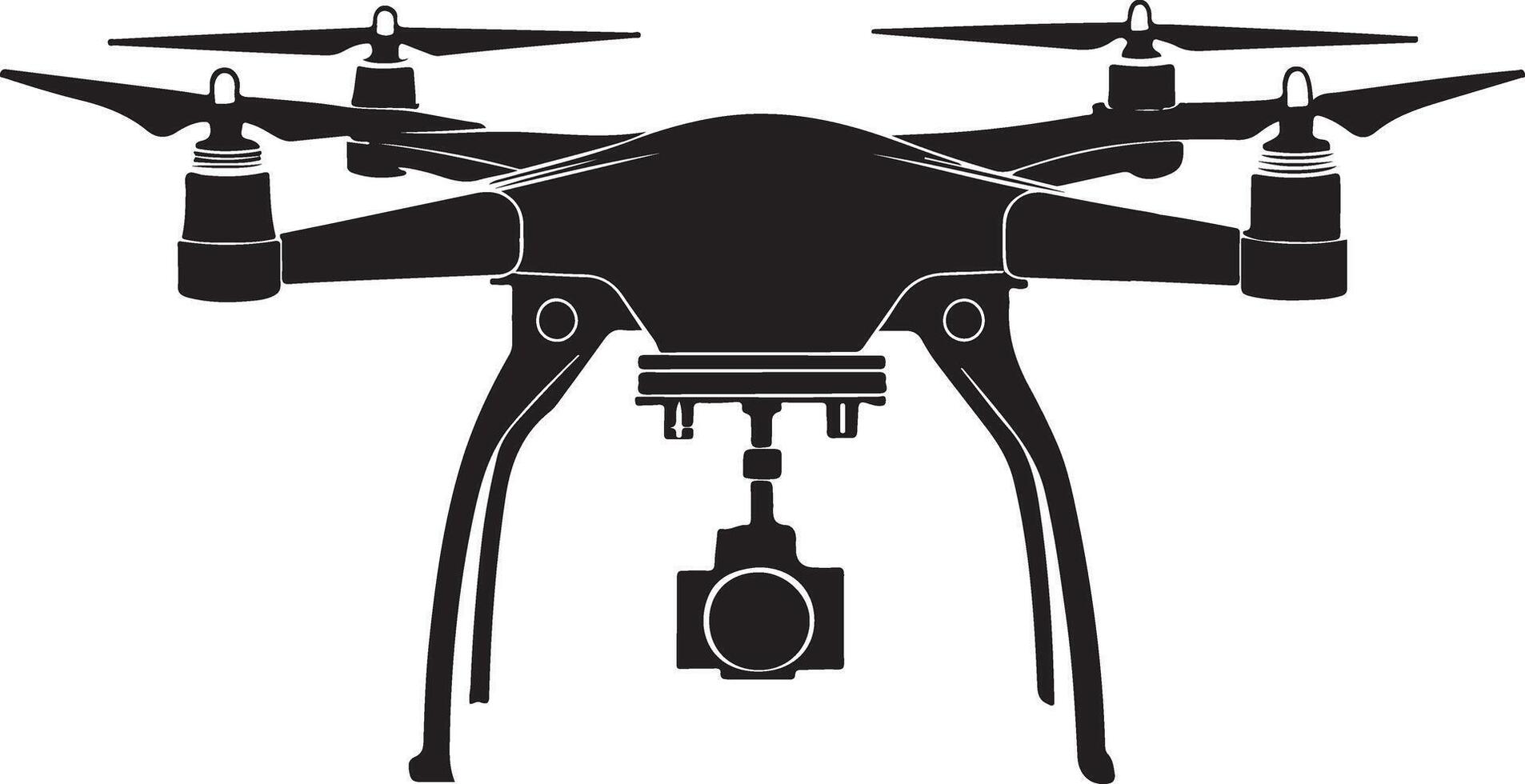 Drone Shape Icon in Solid Black vector