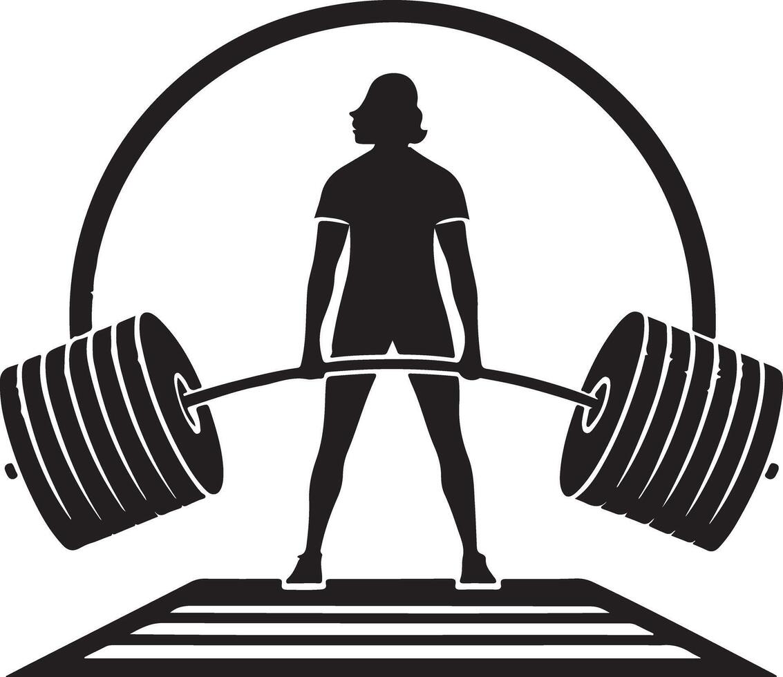 Silhouette Deadlift Poster for Home Gym vector