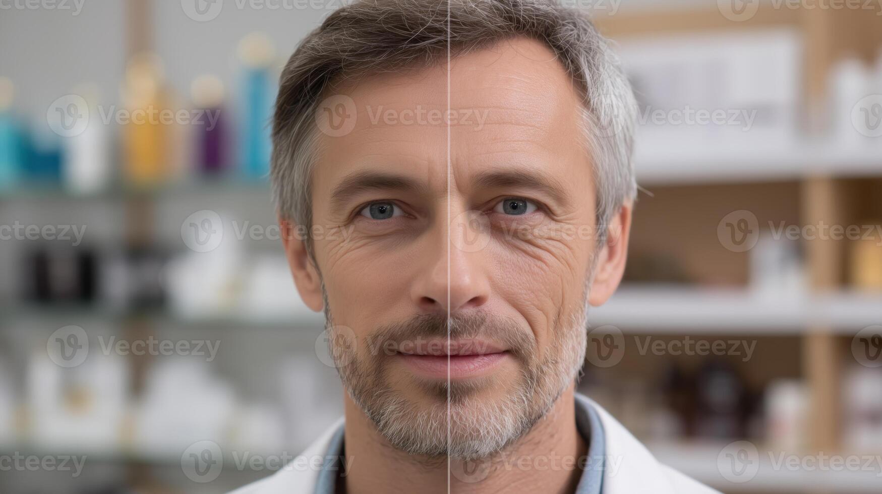 A young man stands confidently in a contemporary workspace, highlighting innovative technology. photo