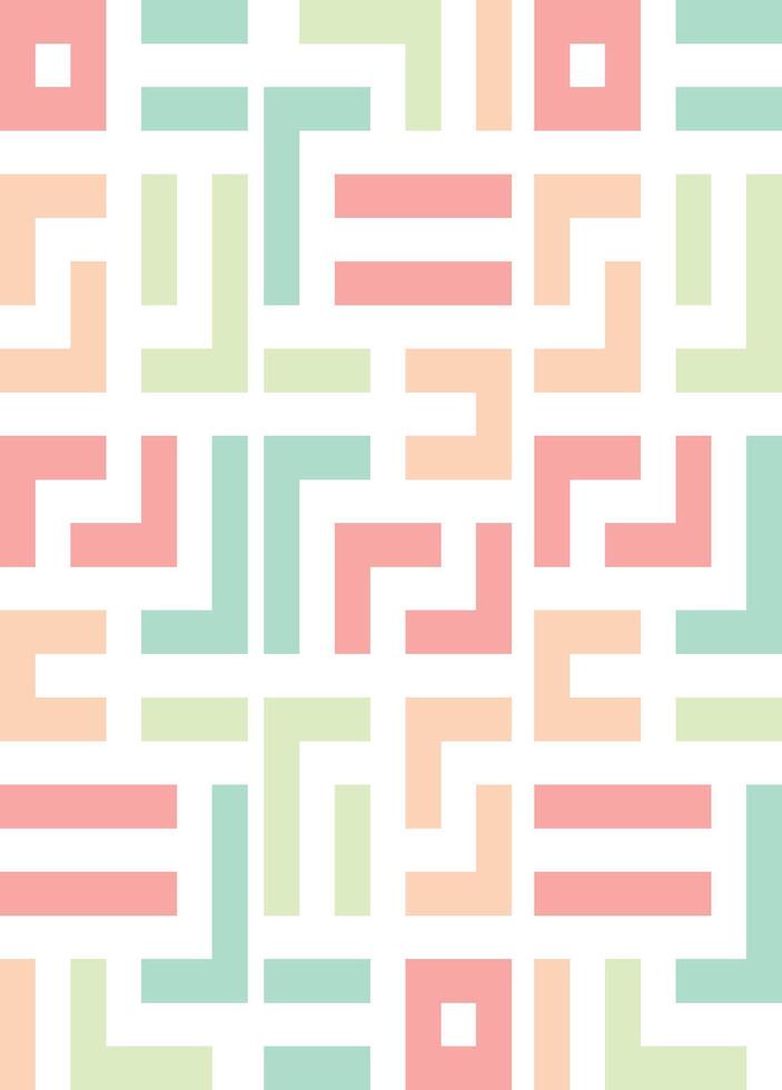 A colorful geometric pattern with squares and lines vector