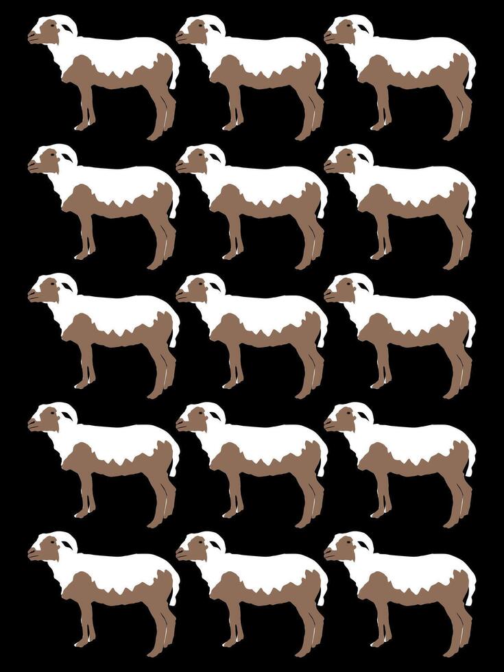 A group of sheep standing in a row vector
