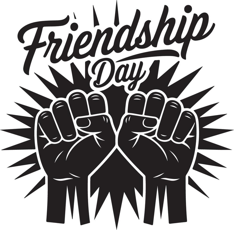 Powerful Friendship Bond Fist Art Design vector