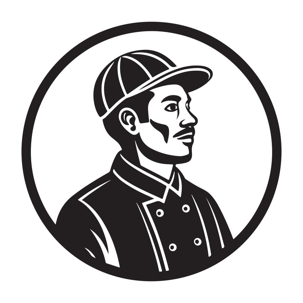 Minimalist Man Head Icon vector
