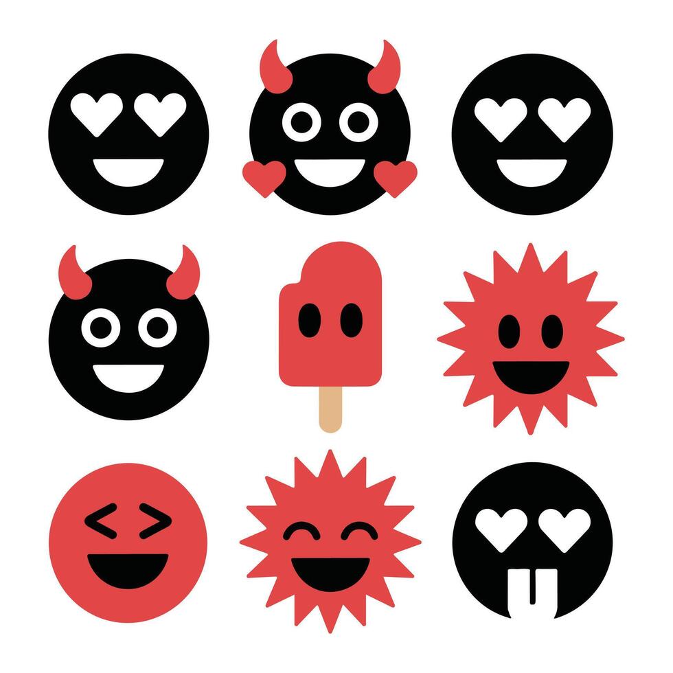 Clean and Simple Emoji Face Icons for Download vector