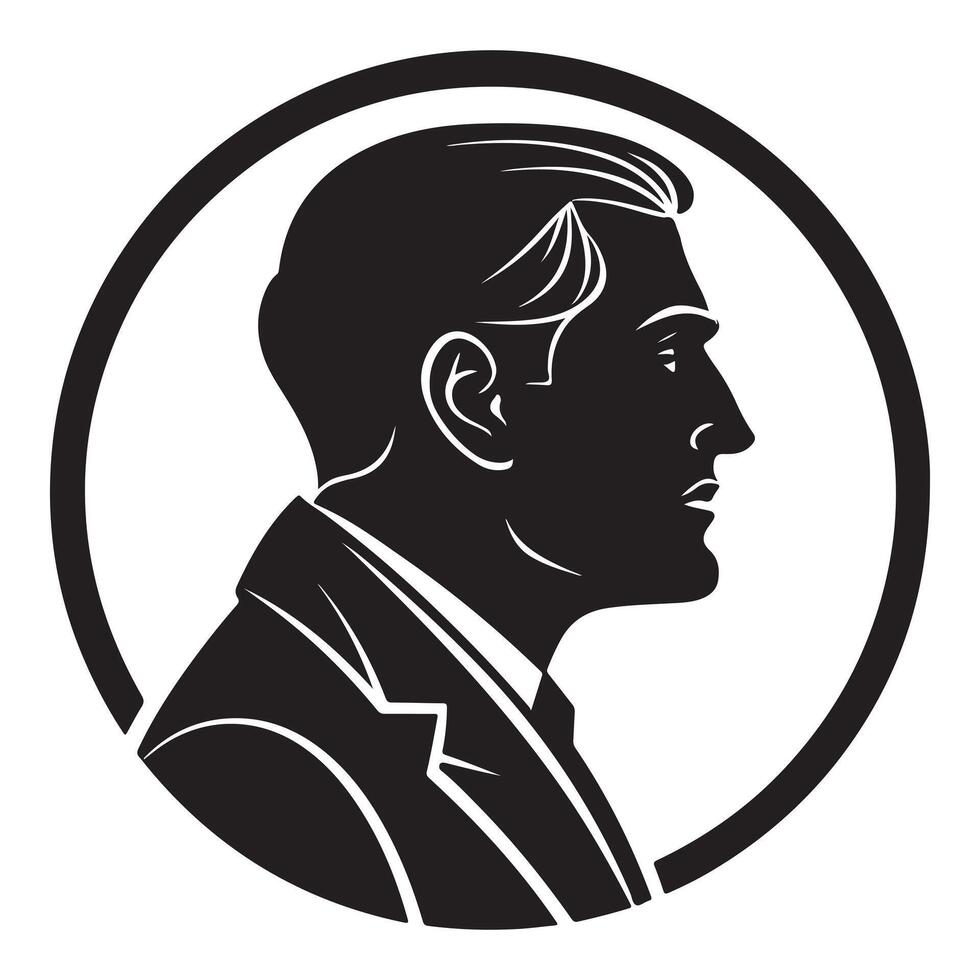 Male Face Profile Icon Illustration vector