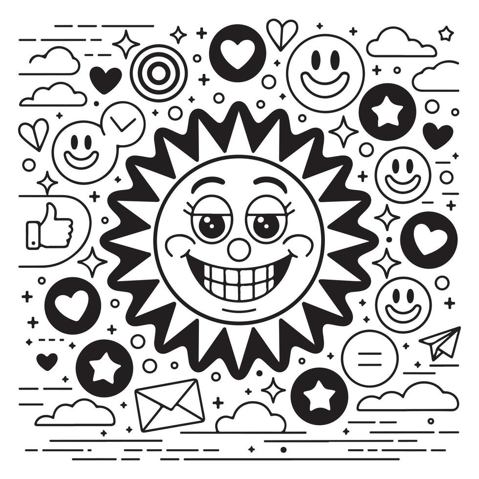 Positive Vibes Social Icon Set vector