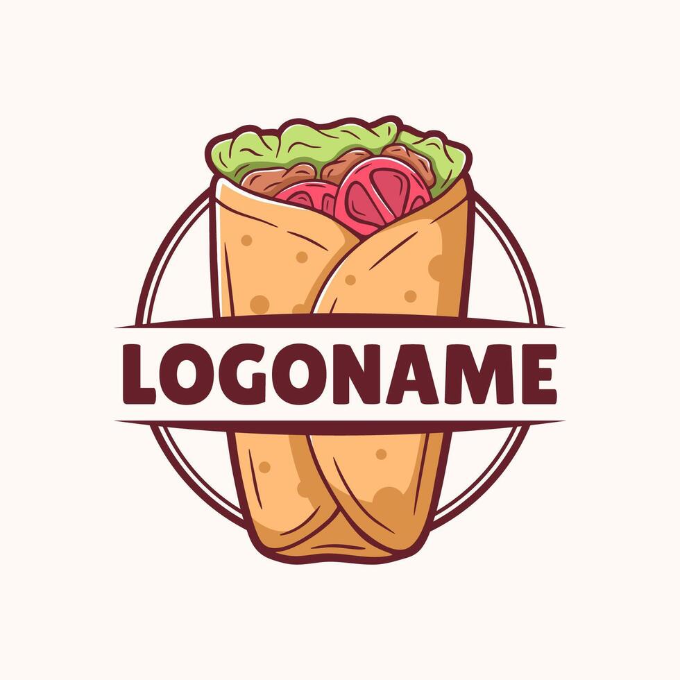 Kebab logo template. suitable for restaurant, cafe and food industry vector