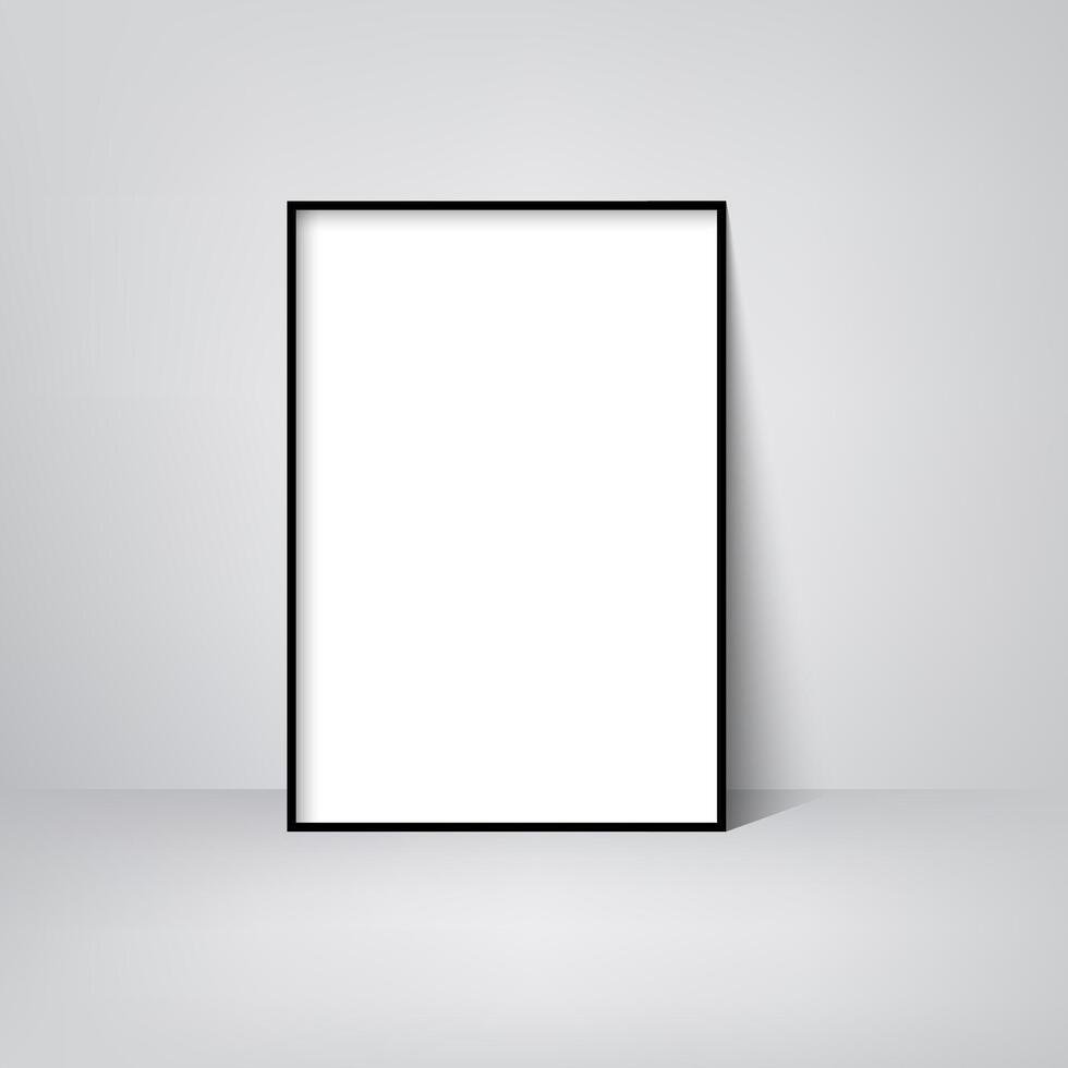 Frame photo mockup border on white background for decoration vector