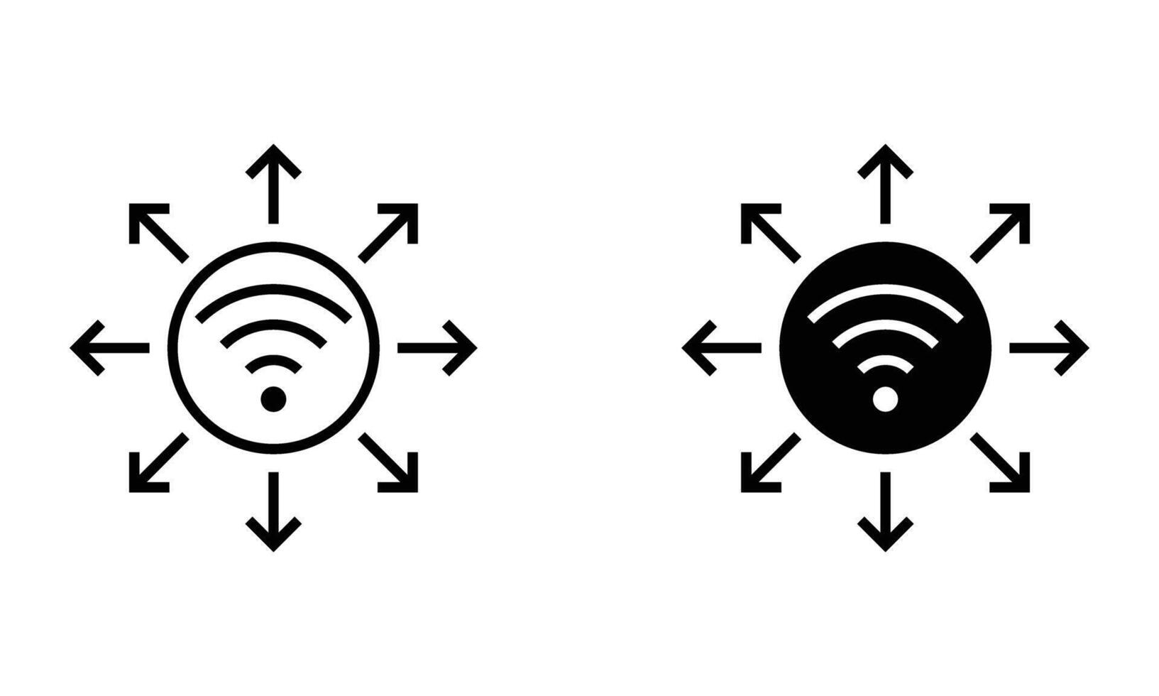wireless internet connection with expansion arrow icon vector
