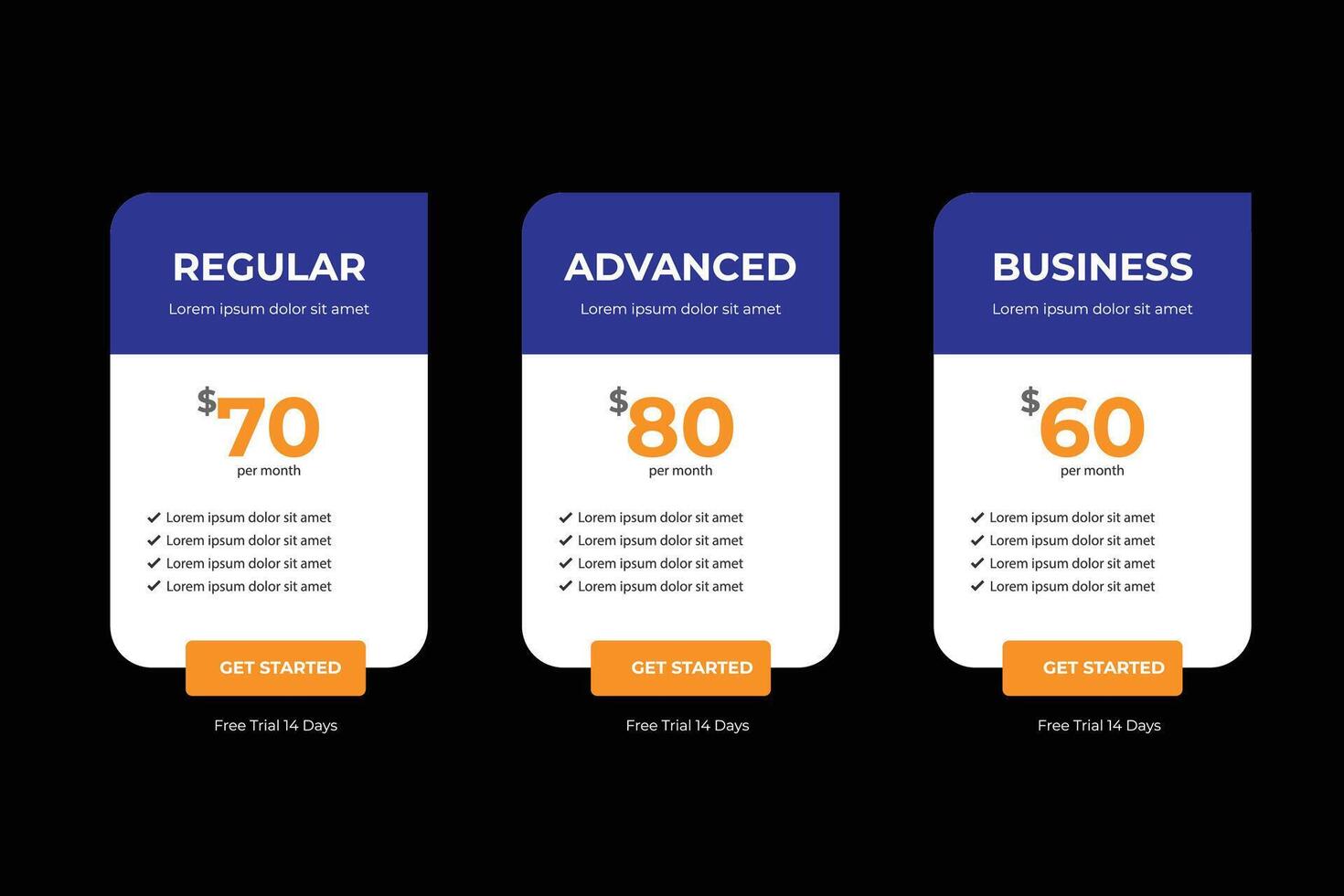 Product Price Web Comparison Boxes Plans Pricing vector