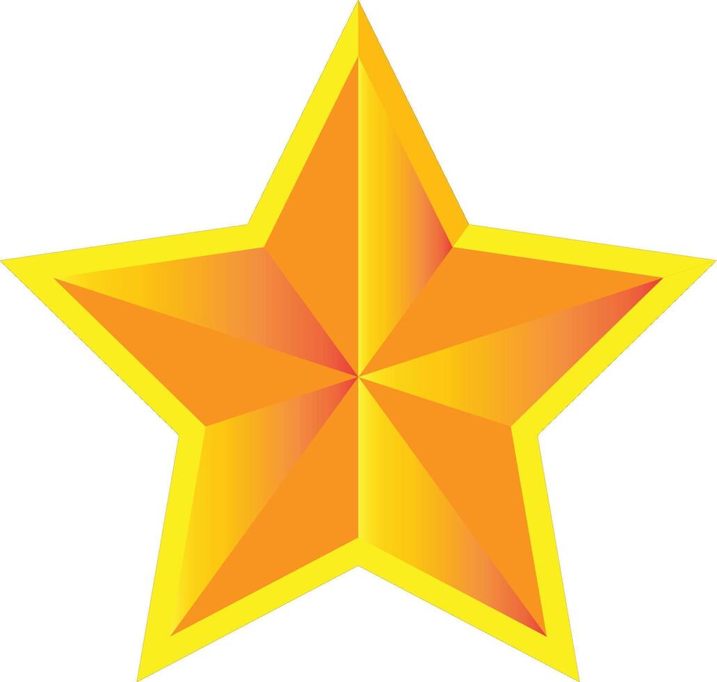Star Illustration Design Golden Gradient Colored vector