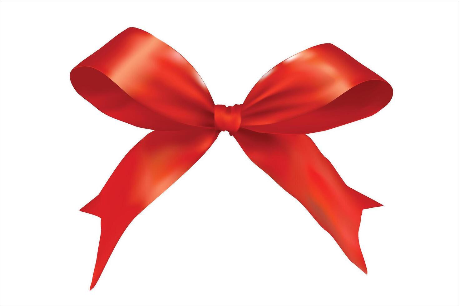 Elegant red ribbon and bow isolated on white vector
