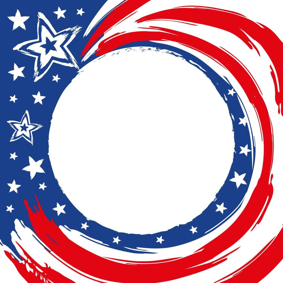 USA frame with circle copy space for your text vector
