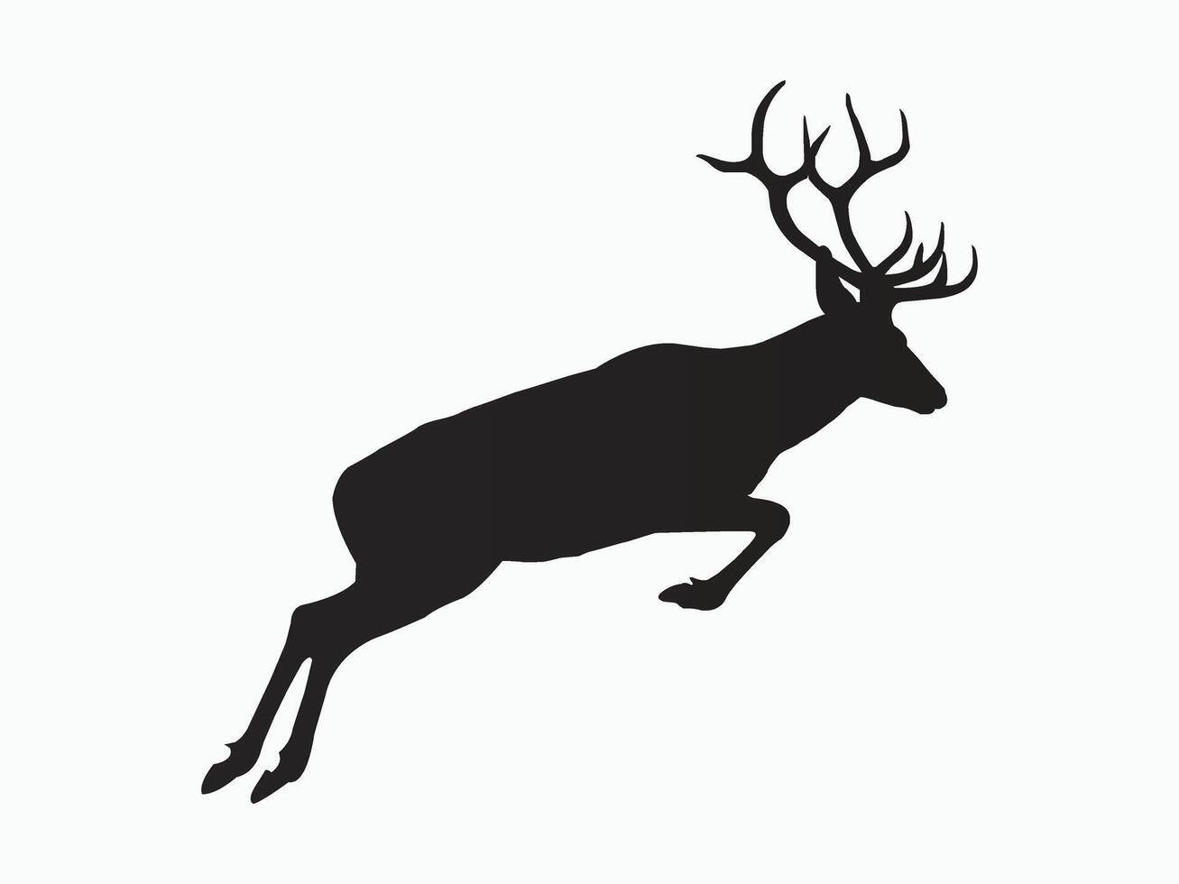 a silhouette of a deer running art vector