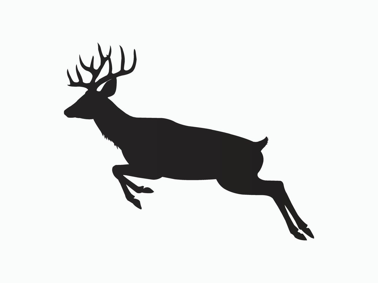a silhouette of a deer running vector