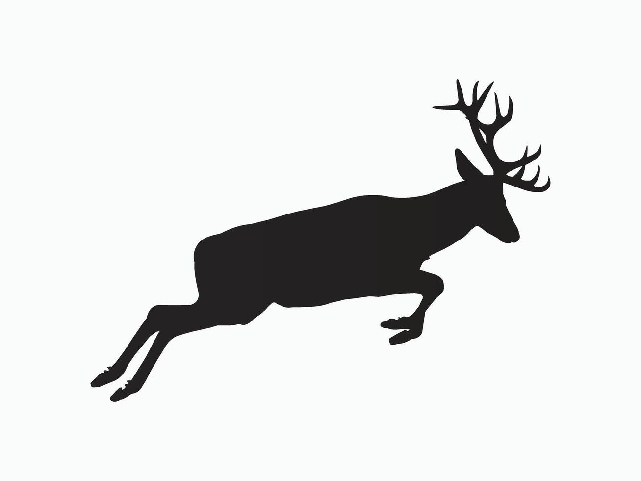 silhouette of a deer running vector