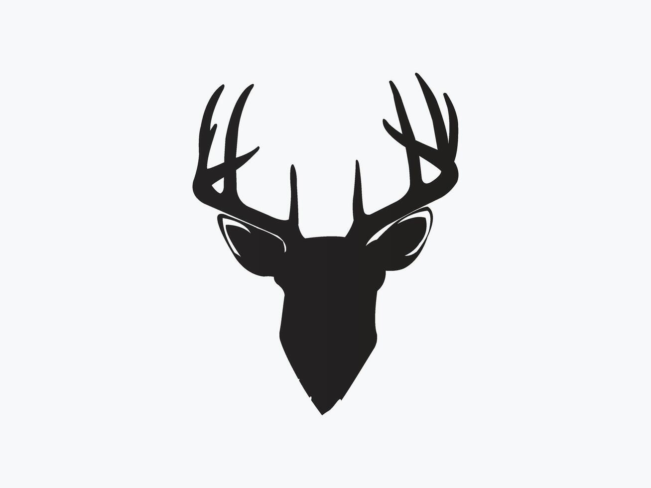 a black and white silhouette of a deer head vector
