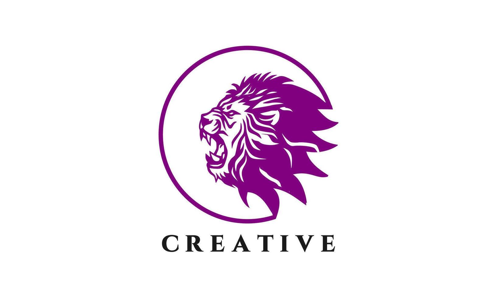 Lion Head Modern Logo Design Template vector