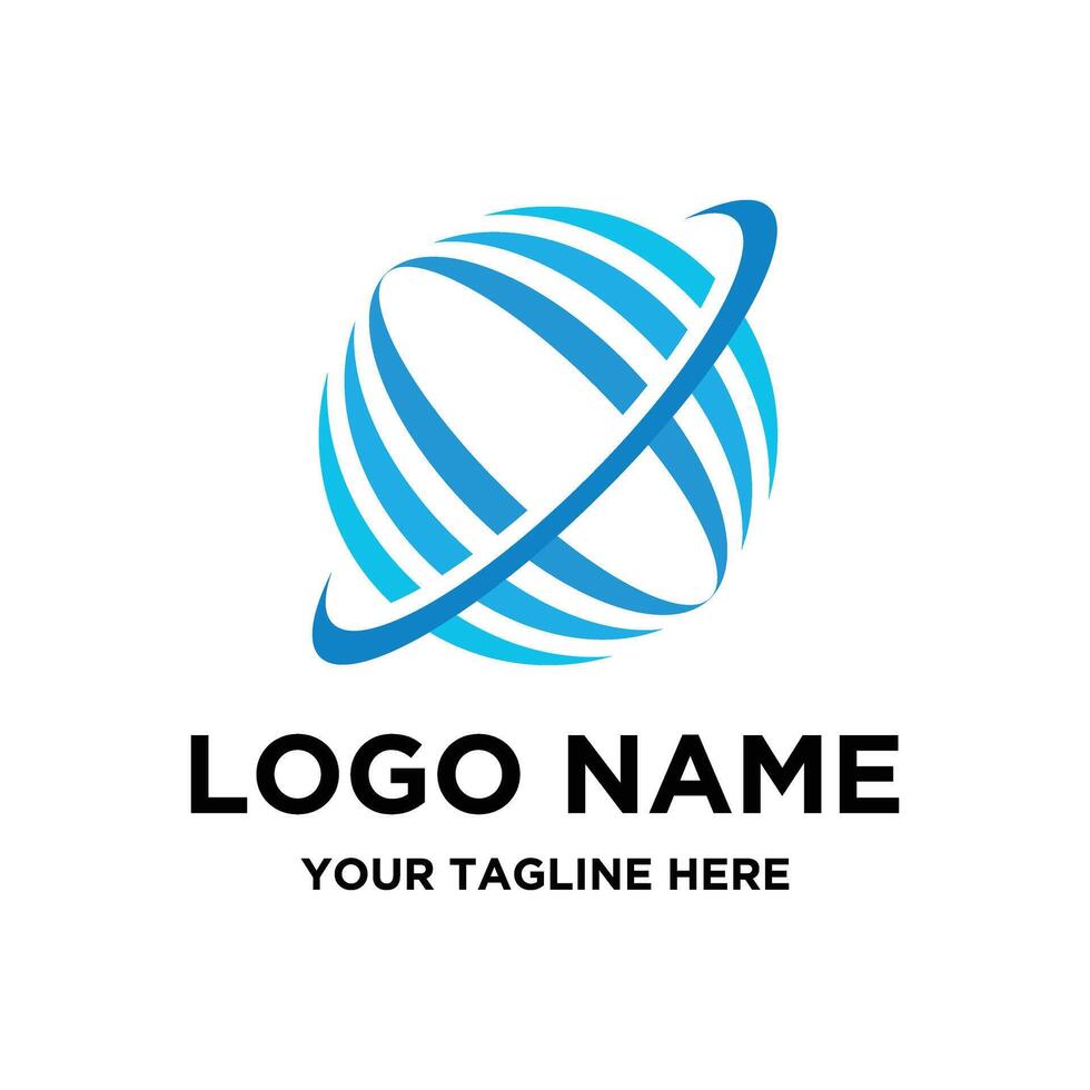 abstract world globe logo design vector