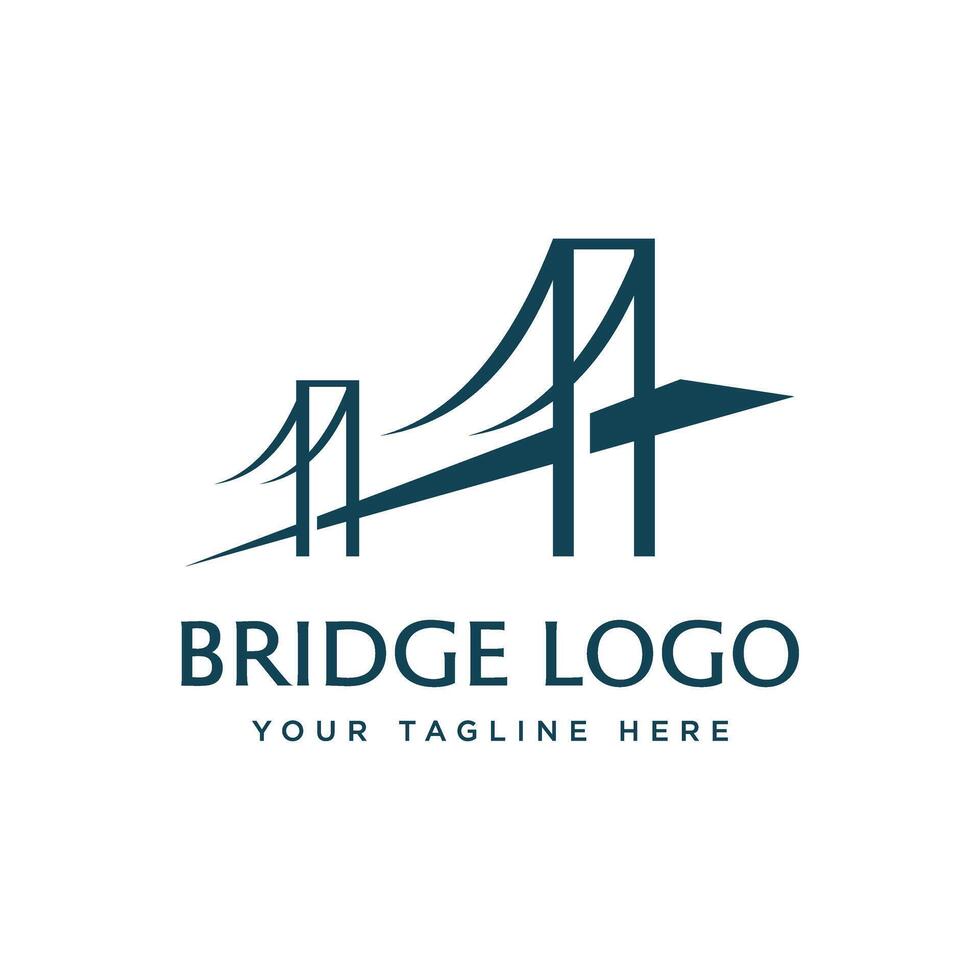 abstract modern bridge logo illustration vector