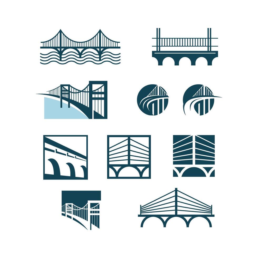 set of bridge logo collections vector