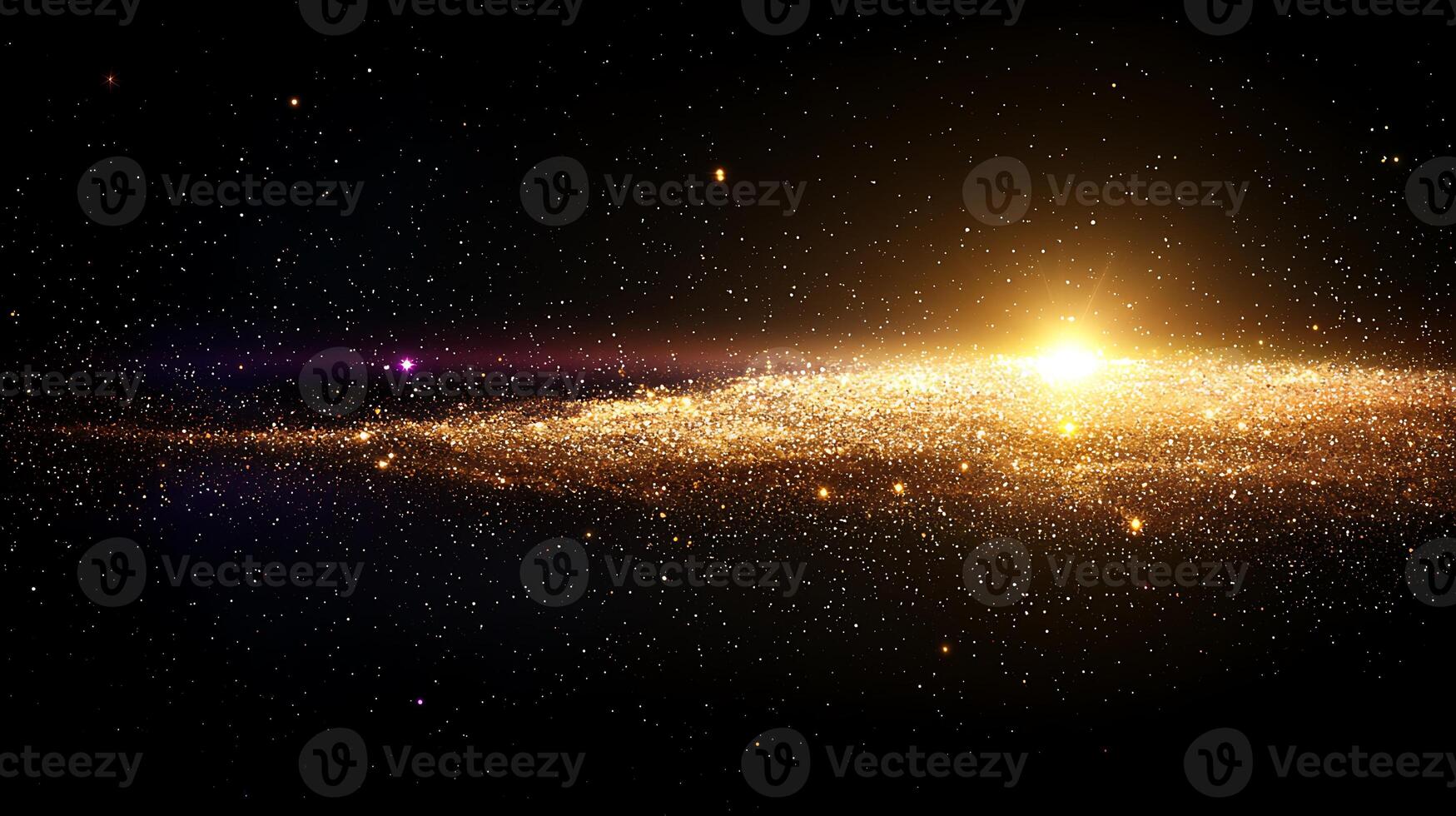A stunning view of a galaxy with a radiant star shining brightly amidst countless stars photo