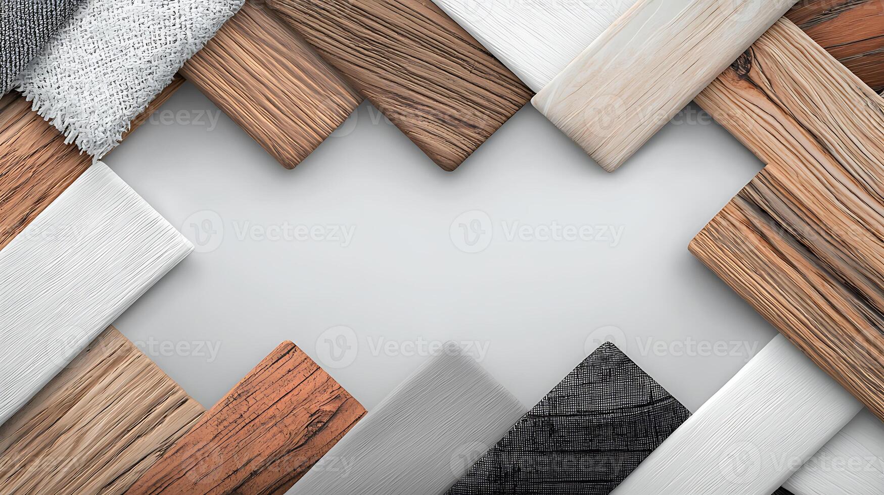 A textured arrangement of various wooden panels and materials forming a decorative background photo