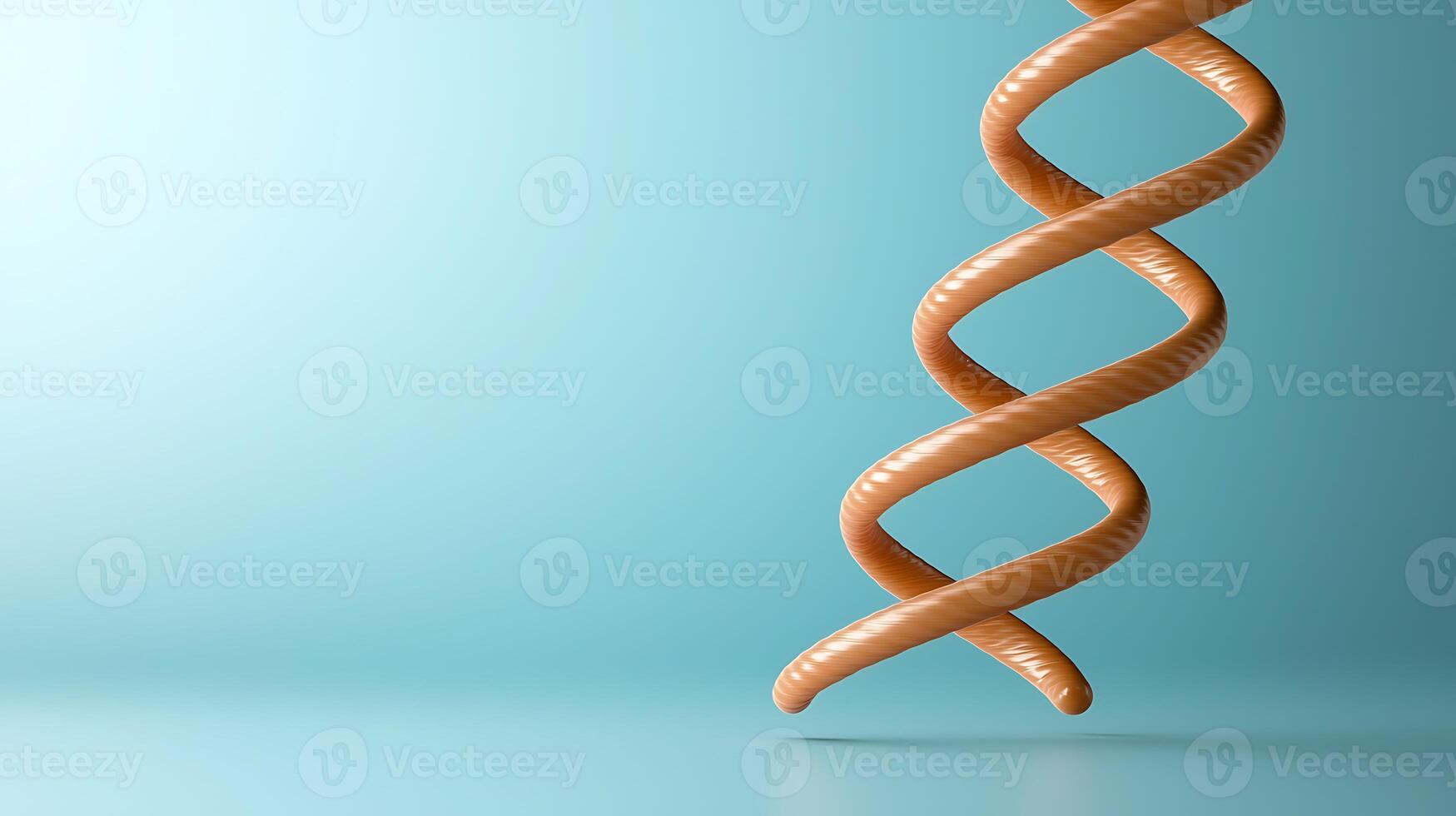 A twisted, abstract sculpture resembling DNA strands against a soft blue background, symbolizing life photo