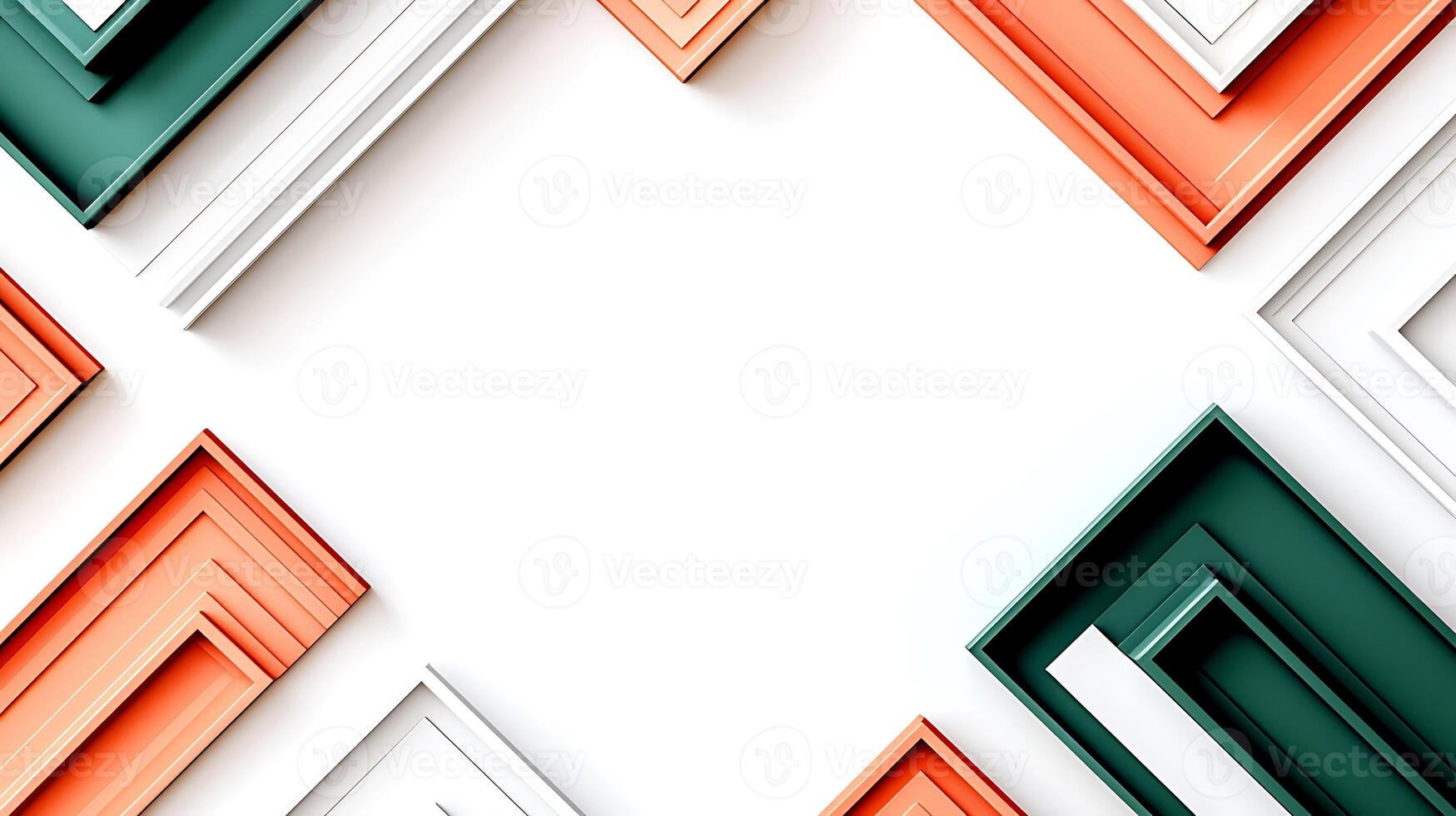Abstract arrangement of colorful frames on a white background, creating a modern artistic display photo
