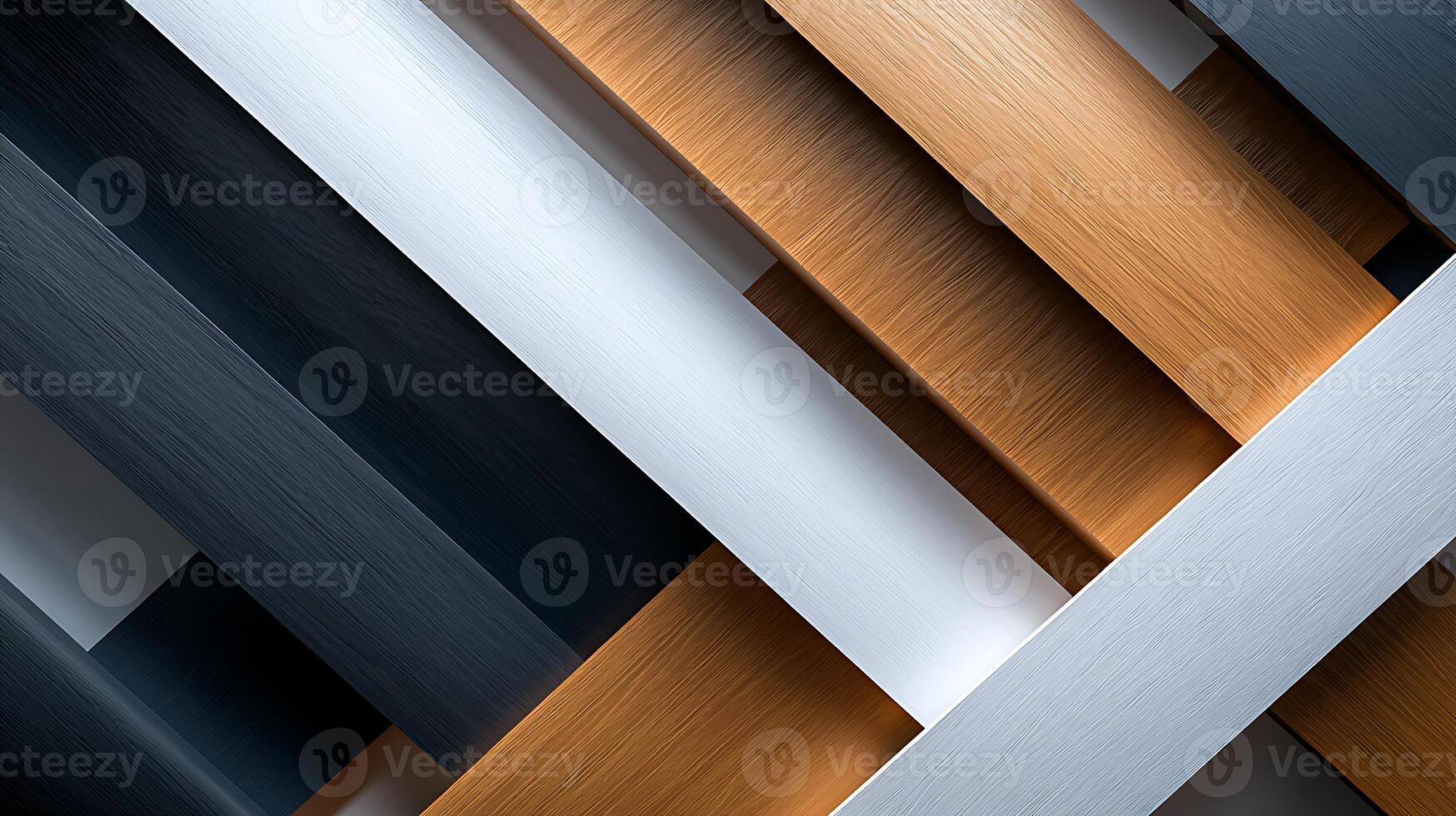 Abstract arrangement of metallic strips in various colors creating a modern artistic pattern photo