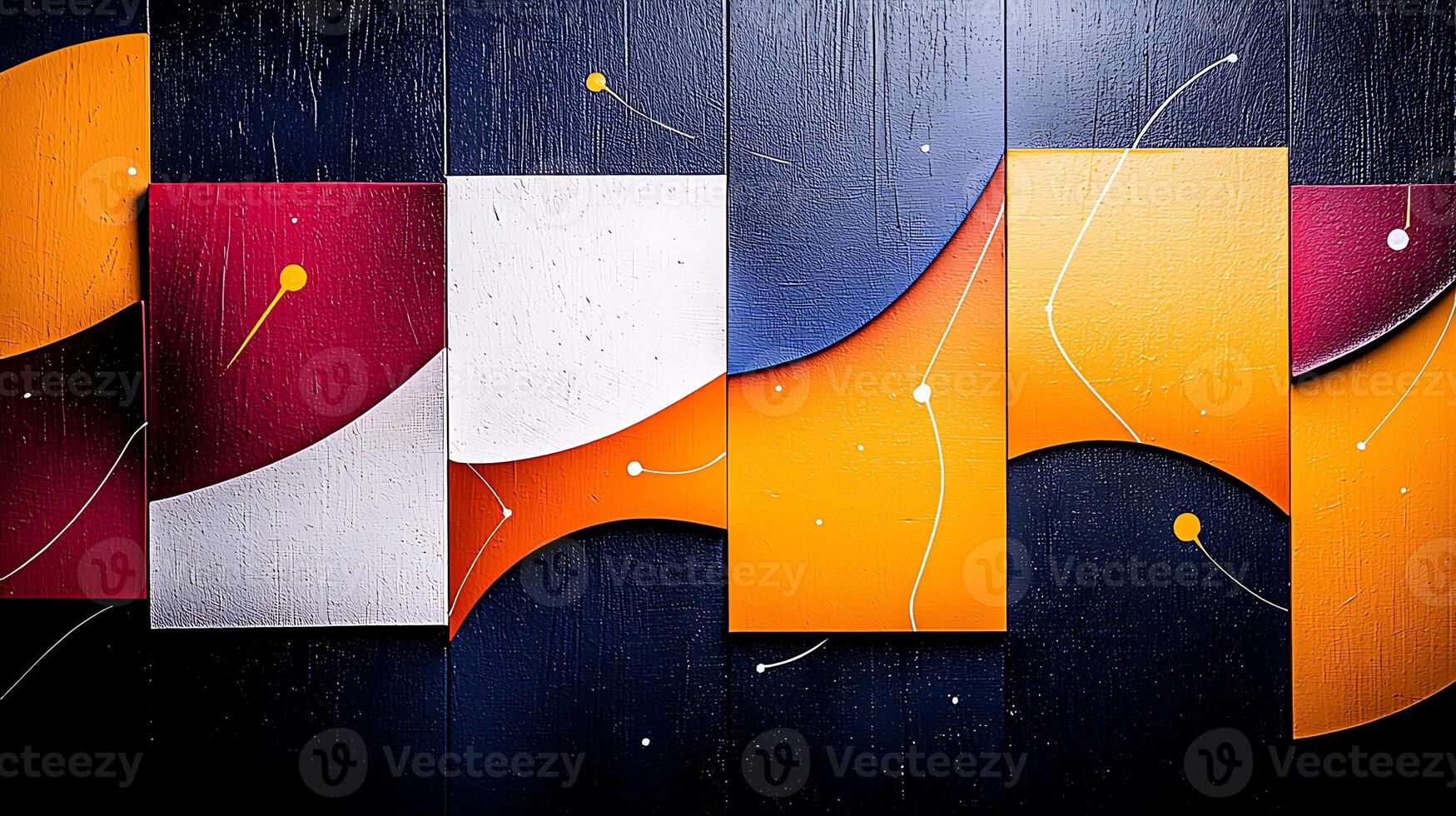 Abstract art composition featuring vibrant colors and dynamic shapes on a textured background photo
