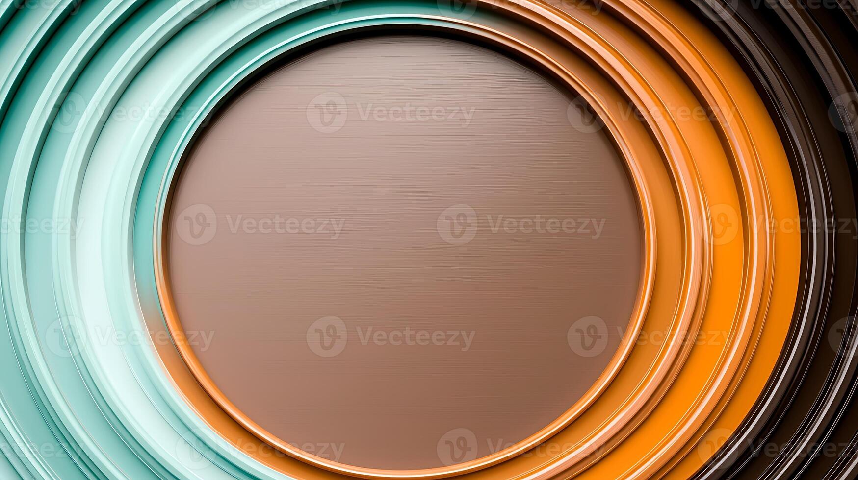 Abstract circular design with smooth gradients in teal, brown, and orange, creating a modern backdrop photo