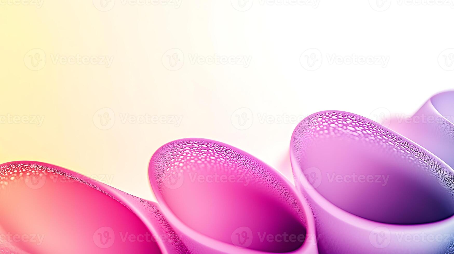 Abstract colorful curves with droplets, blending soft hues in a smooth gradient background photo