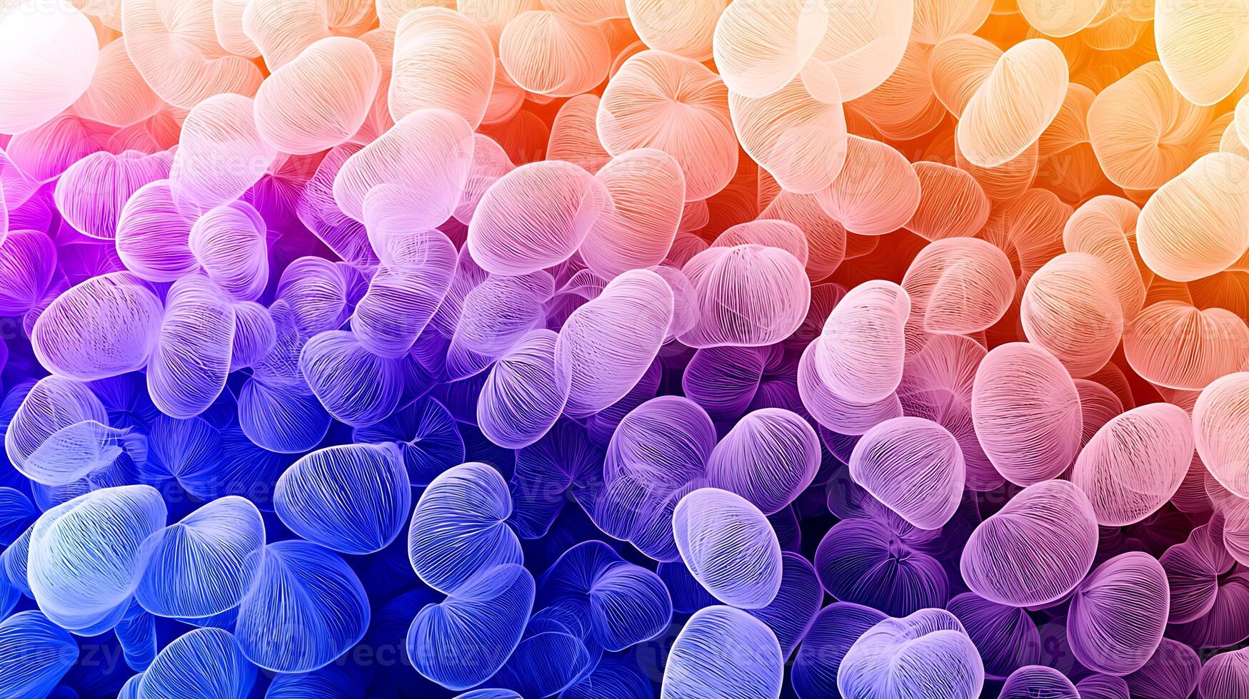 Abstract colorful background of soft, translucent shapes blending in vibrant hues of pink and purple photo