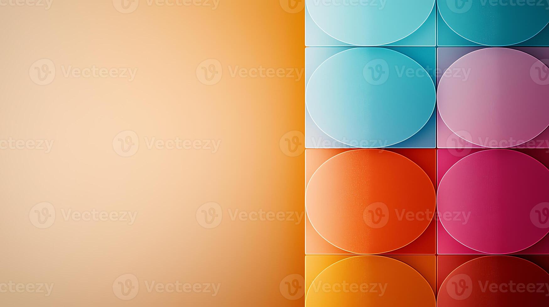 Abstract composition featuring colorful circular shapes on a gradient background, creating a modern aesthetic photo