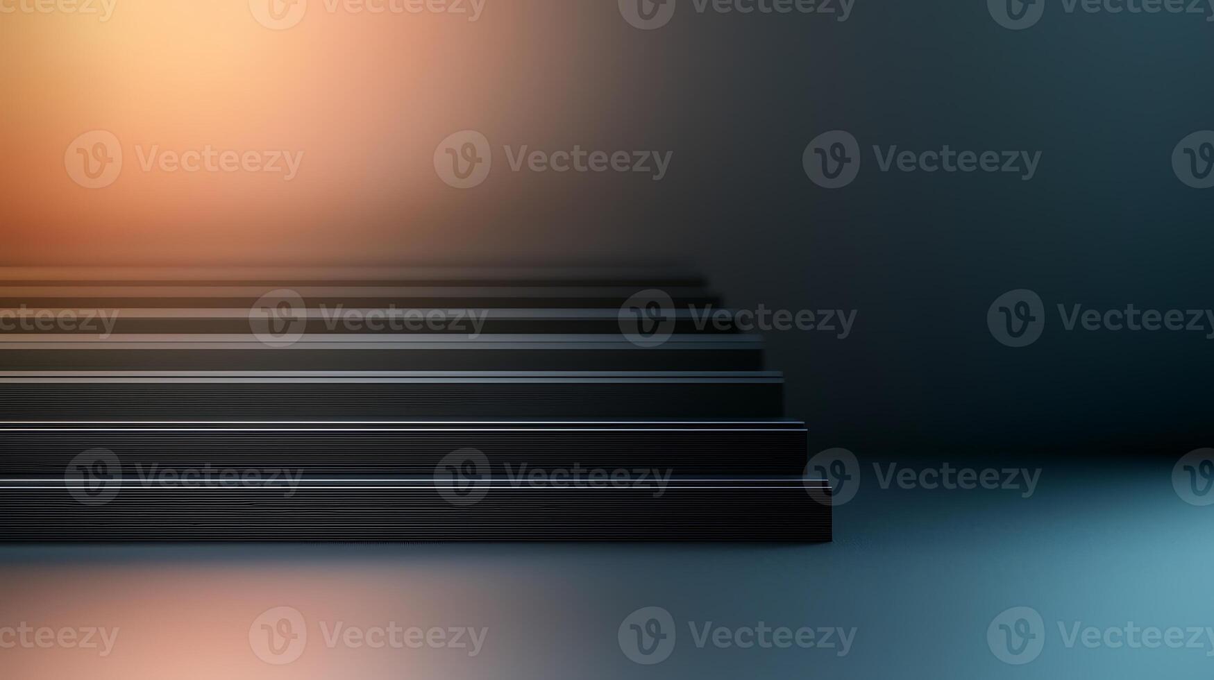 Abstract composition of dark parallel lines creating depth against a softly illuminated background photo