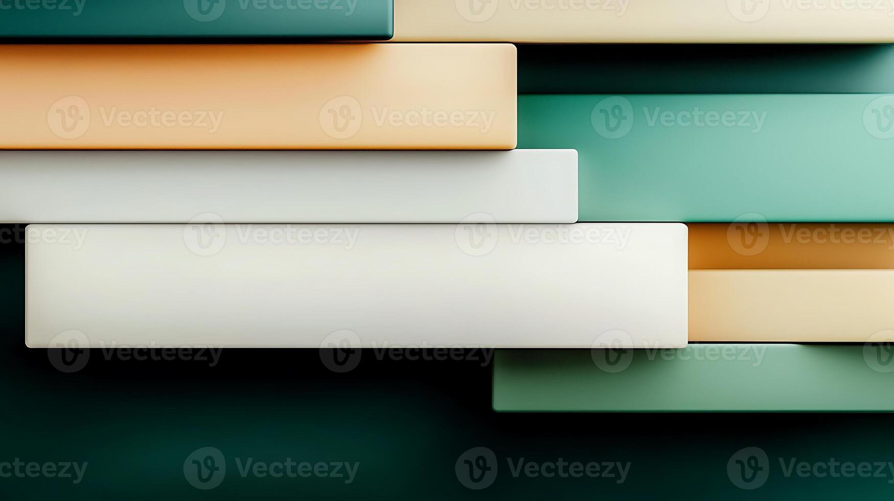 Abstract composition of stacked rectangular panels in soft colors against a dark background photo