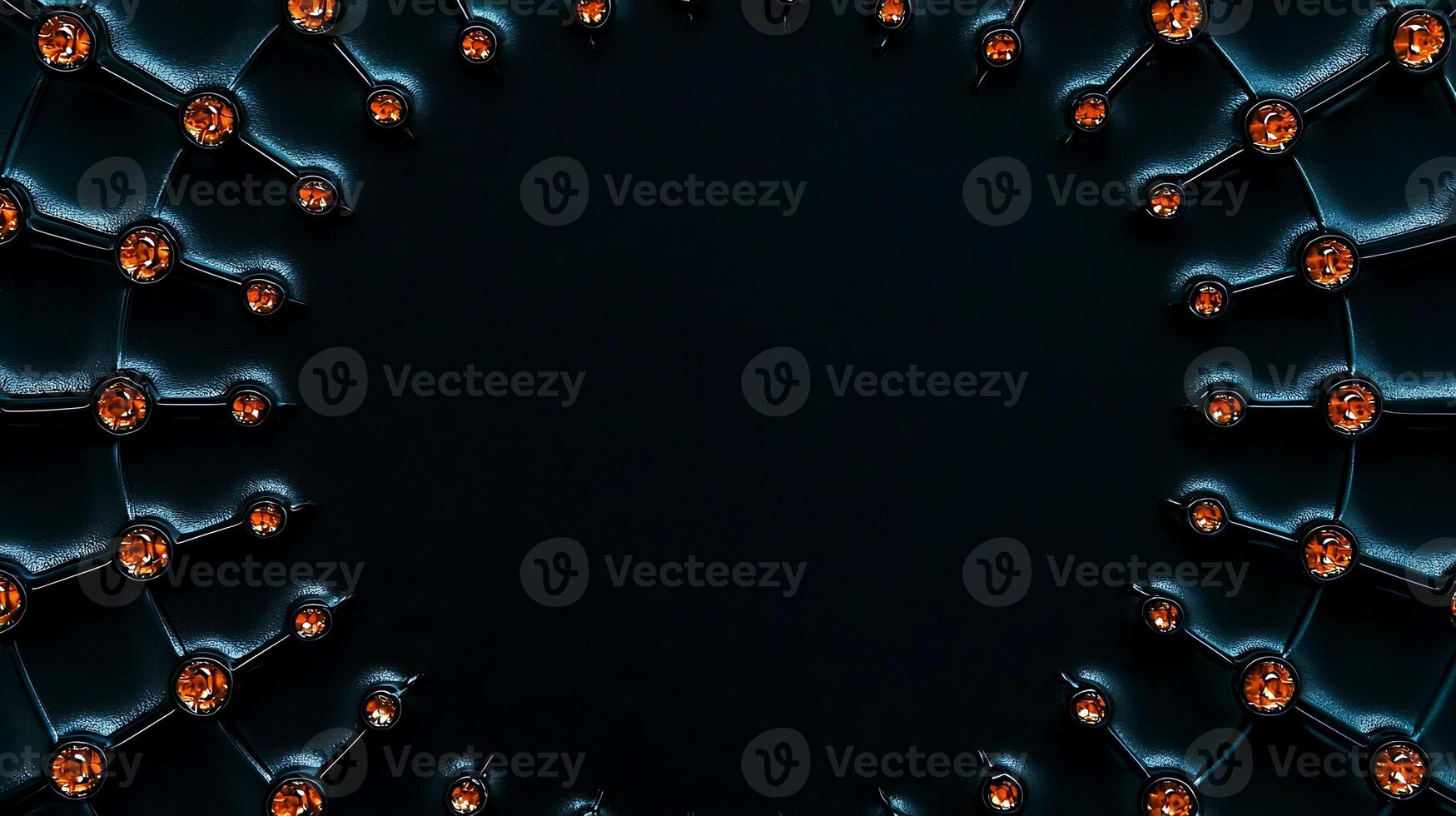 Abstract design featuring a circular arrangement of glowing orange elements on a dark background photo