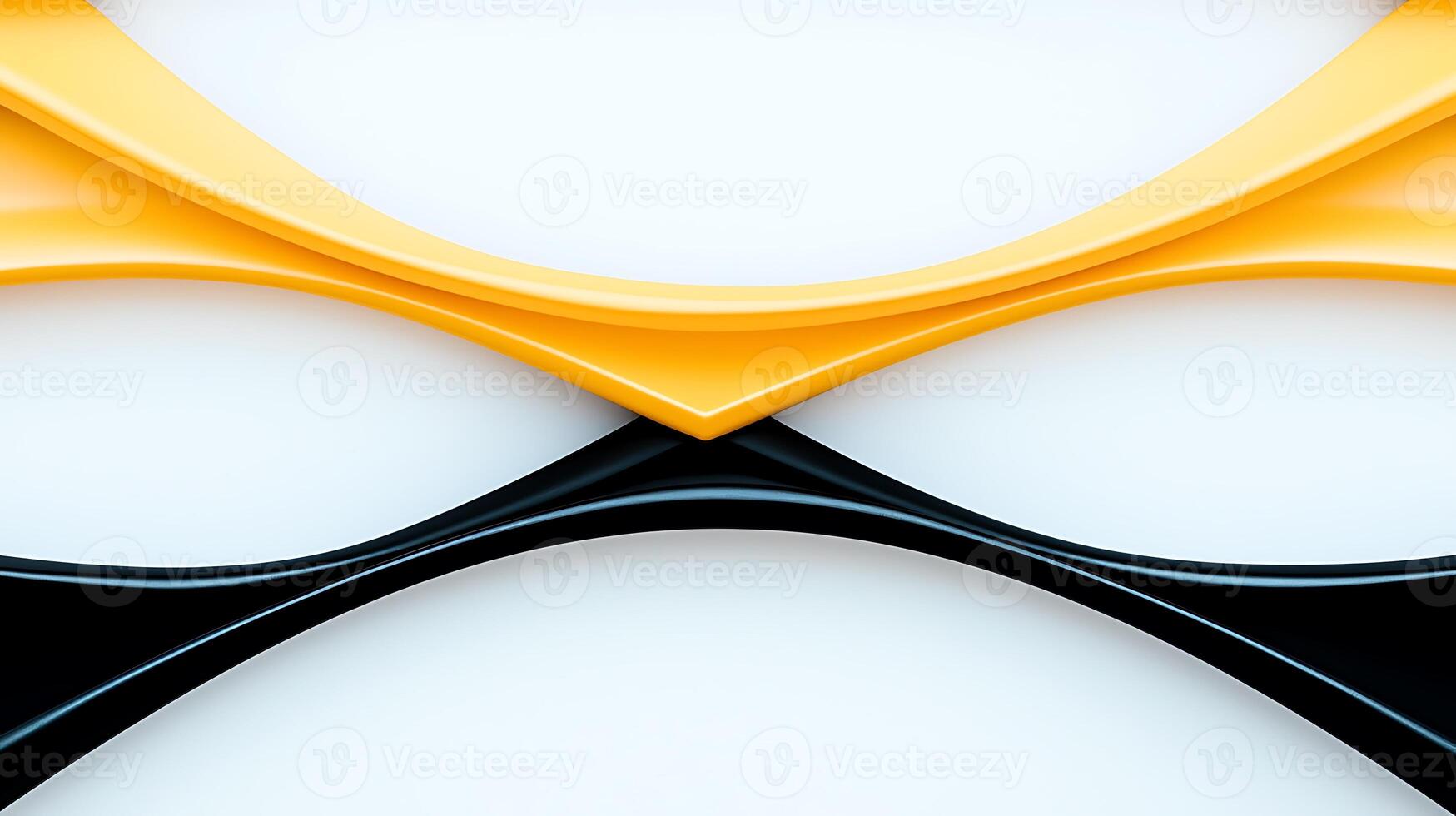 Abstract design featuring smooth curves in yellow, black, and white, creating a modern aesthetic photo