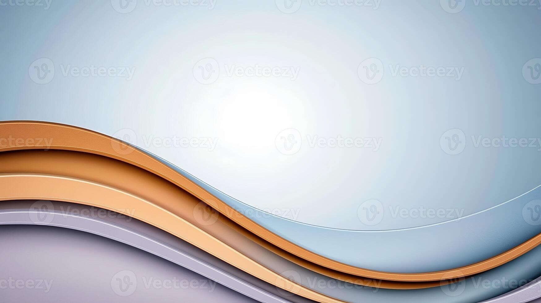 Abstract design featuring smooth waves in warm and cool tones with a light background photo