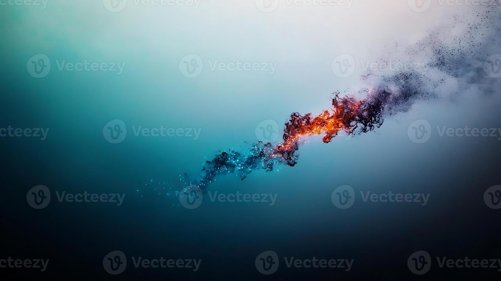 Abstract digital art depicting colorful smoke or fluid dynamics against a dark background photo