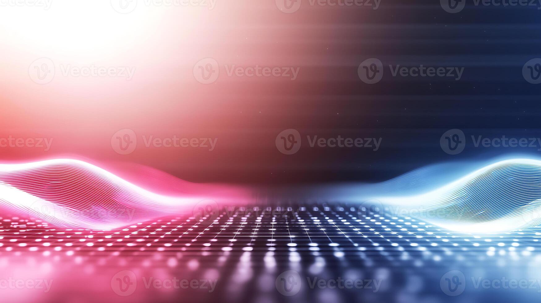 Abstract digital waves in vibrant colors, creating a futuristic atmosphere with glowing patterns photo