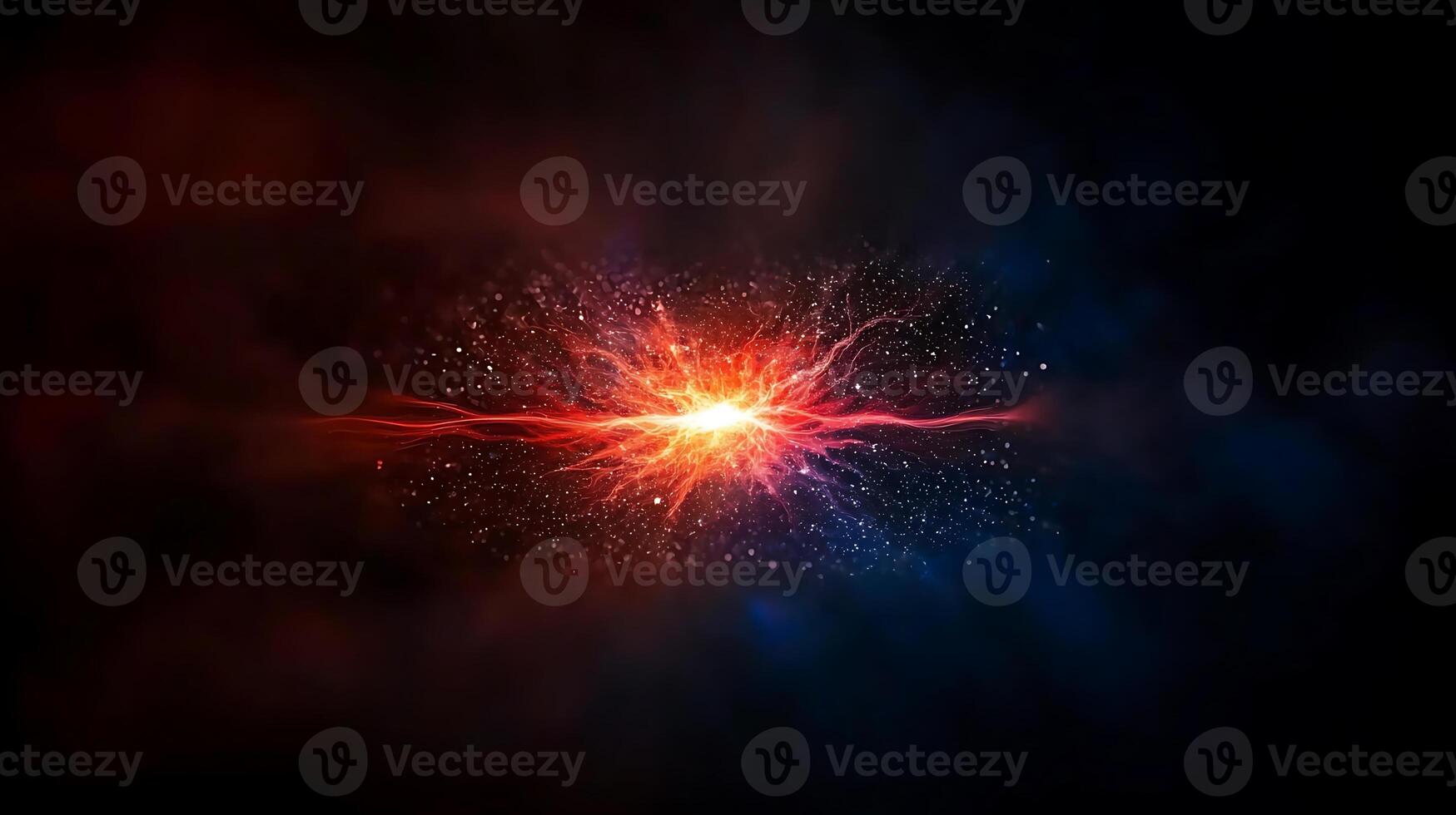 Abstract explosion of colorful light and energy in a dark cosmic background photo