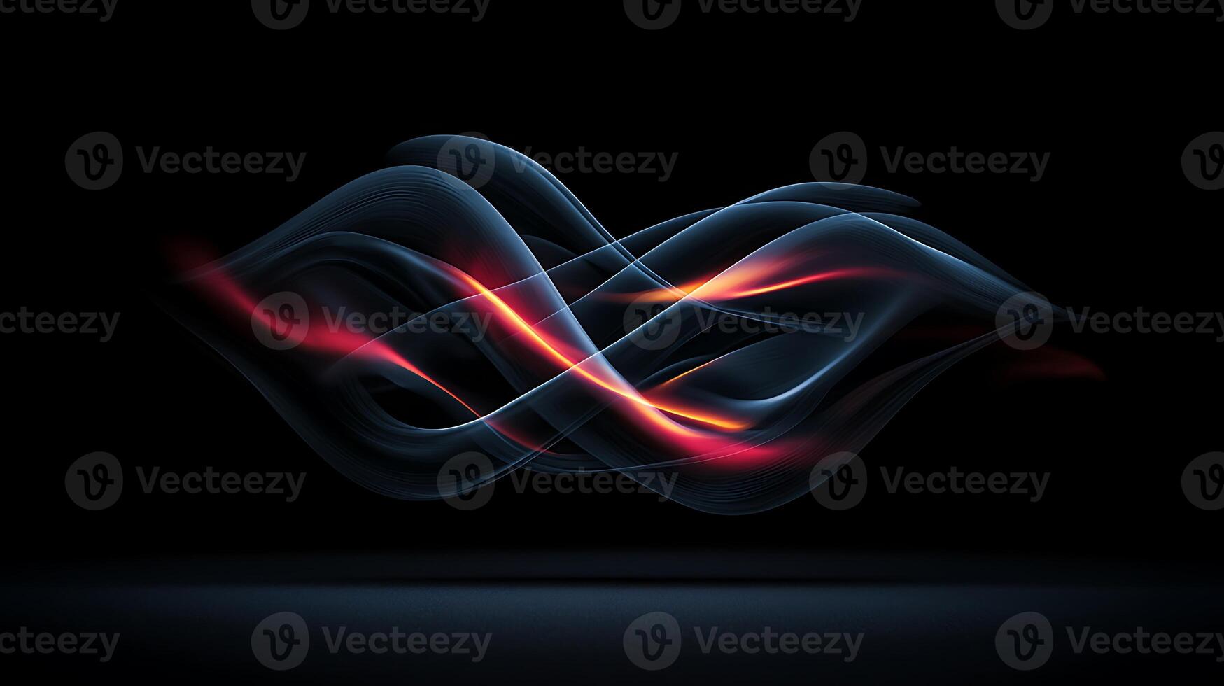 Abstract flowing light patterns in dark background, creating a dynamic visual effect photo