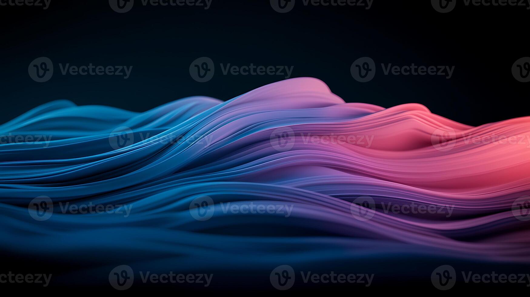 Abstract flowing waves in vibrant blue and pink tones creating a dynamic visual effect photo